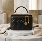 Imported Synthetic Leather Beauty Bag – Black