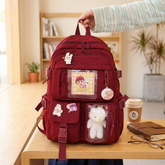Cute Women’s Canvas Backpack – Multi-Pocket School & College Bag for Girls | Blue
