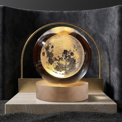 3D Galaxy Crystal Ball Moon Lamp with Wooden LED Base | USB LED Night Light for Bedroom & Home item