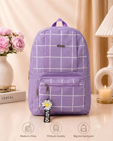 Premium Grid Design Backpack for Students – Lightweight School, College & University Bag | Black
