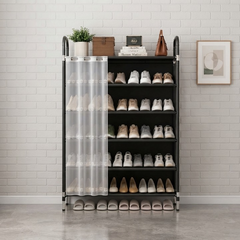 6 Layer Dustproof Shoe Rack | Multi-Level Indoor Footwear Organizer | Space-Saving Home Storage Cabinet