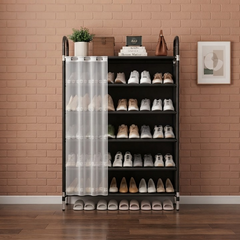 6 Layer Dustproof Shoe Rack | Multi-Level Indoor Footwear Organizer | Space-Saving Home Storage Cabinet