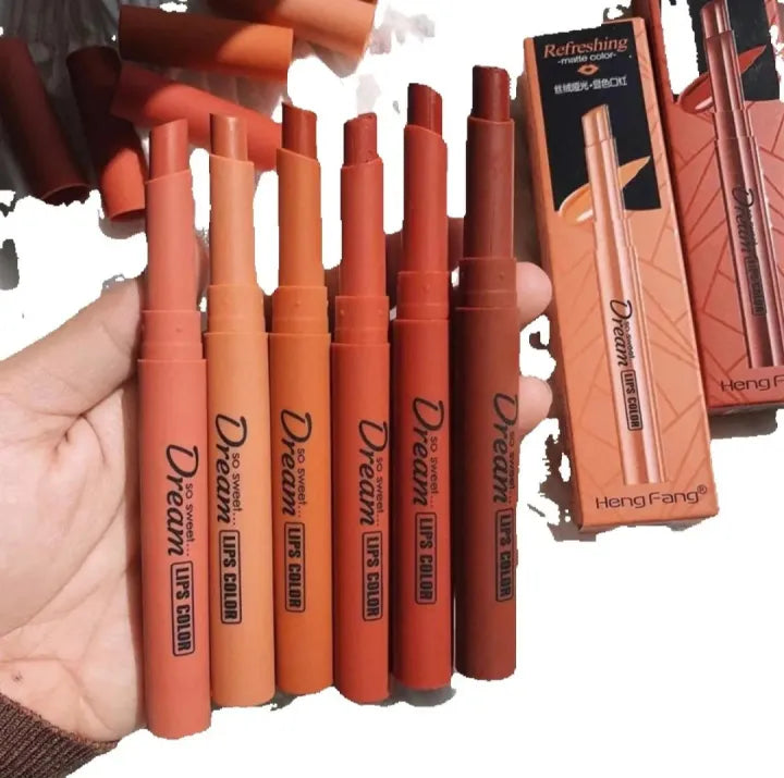 HengFang Matte Lipstick Set – 6 Pcs Long-Lasting Lip Colors for Women