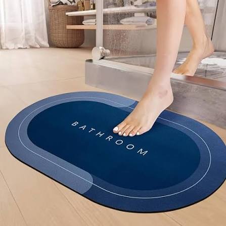Non-Slip Bathroom Mat 2.5mm – Waterproof Oval Washroom Rug.
